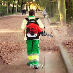 2.3Hp Backpack Leaf Blower, 63cc 2-Stroke Gas Leaf Blower, 650CFM Cordless+Nozzle