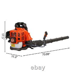 2-Stroke 550CFM Leaf Blower Gas Backpack Snow Blower 1.7HP Tube Adjustable