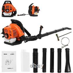 2 Stroke 63cc Backpack Leaf Blower Gas 650 CFM 3HP 230MPH 2100W Snow Cleaning
