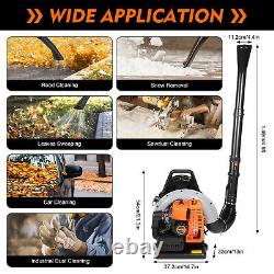 2024 New Upgraded 63CC 2-Stroke 850CFM 4.3HP Commercial Backpack Gas Leaf Blower