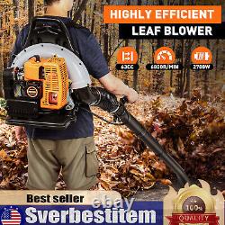 2024 New Upgraded 65CC 2-Stroke 850CFM 4.3HP Commercial Backpack Gas Leaf Blower