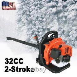 32CC 2 Stroke Gas Backpack Leaf Blower Powered Debris With Padded Harness New US