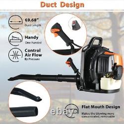 4-Stroke 75.6CC Gas Powered Backpack Leaf Blower Garden Yard Snow Grass Blower