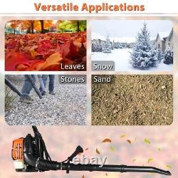 4-Stroke 75.6CC Gas Powered Backpack Leaf Blower Garden Yard Snow Grass Blower