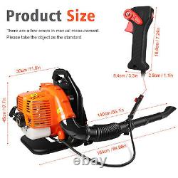 43CC Backpack Leaf Blower Gas Powered Snow Blower 665CFM 2-Stroke 280MPH 3HP