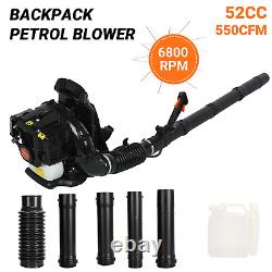 52CC Gas Backpack Leaf Blower, 2-Stroke, 550CFM, 1.7HP for Lawn Care