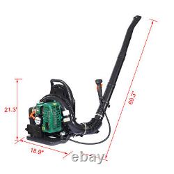 63.3CC 2Stroke Backpack Gas Leaf Blower 3.6HP 750CFM WithAdjustable Shoulder Strap