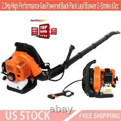 63CC 2.3Hp High Performance Gas Powered Back Pack Leaf Blower 2-Stroke
