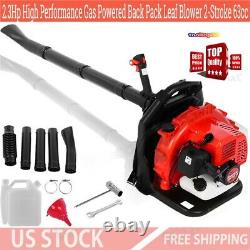63CC 2.3Hp High Performance Gas Powered Back Pack Leaf Blower 2-Stroke RED