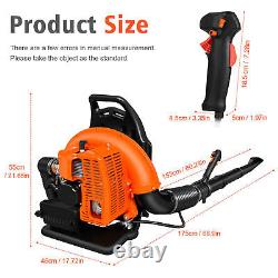 63CC 2 Stroke Backpack Gas Powered Leaf Blower Commercial Grass Lawn Blower US