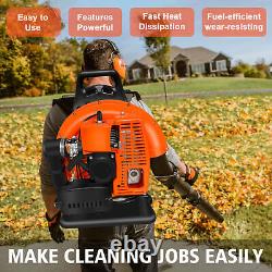 63CC 2 Stroke Backpack Gas Powered Leaf Blower Commercial Grass Lawn Blower US