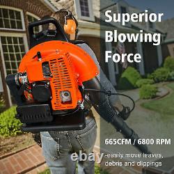 63CC 2 Stroke Backpack Gas Powered Leaf Blower Commercial Grass Lawn Blower US