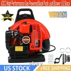 63CC 2-stroke Back Pack Leaf Blower High Performance Gas Powered US Stock