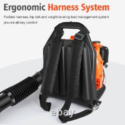 63CC 665CFM 300MPH 3HP 2-Cycle Commercial Backpack Gas Leaf Blower with1.8L Tank