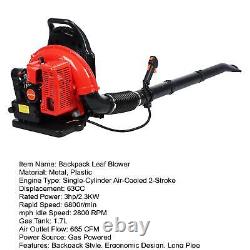 63CC Gas Powered Backpack Leaf Blower, 665CFM 2-Stroke Snow Blower, Leaf Blower