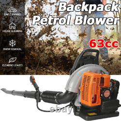 63CC Gasoline Backpack Leaf Snow Blower 300MPH Wind Speed and 665CFM Air Volume