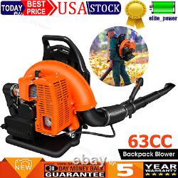 63cc 2-Stroke 665CFM 300MPH Gasoline-Powered Cordless Backpack Snow Leaf Blower