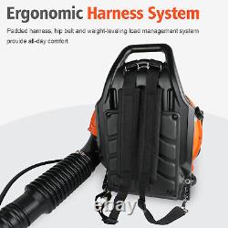 63cc 2-Stroke 665CFM 300MPH Gasoline-Powered Cordless Backpack Snow Leaf Blower