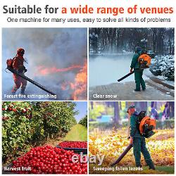 63cc 2-Stroke 665CFM 300MPH Gasoline-Powered Cordless Backpack Snow Leaf Blower