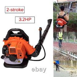 63cc Gasoline Backpack Leaf Blower 2 Cycle Engine Gas Powered With Nozzle Extens