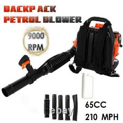 65CC 3.2HP 2-Stroke Gas Powered Backpack Leaf Blower Debris Padded-Harness 2.3KW