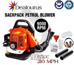 65cc Petrol Backpack Leaf Blower Powerful 190MPH Back Pack