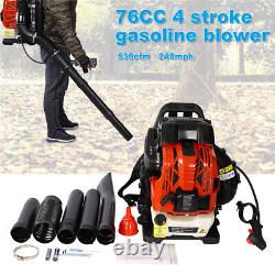 76CC 4 Stroke Commercial Backpack Leaf Blower 530 CFM Gas Powered Snow Blower US