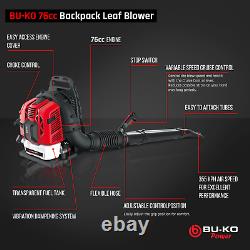 76cc Petrol Lightweight Backpack Leaf Blower Powerful 2 Stroke Air Cooled Engine