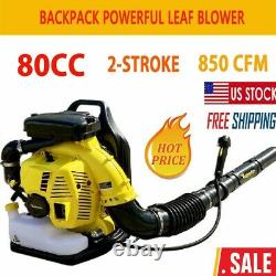 80CC 2- stroke Backpack Powerful Leaf Blower Motor Gas 850CFM NEW US
