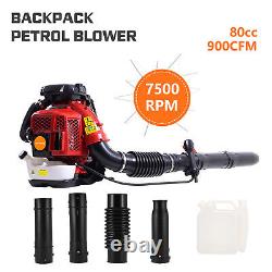 80CC Backpack Leaf Blower Petrol Snow Blower 900CFM 7500RPM 2-Stroke Engine New