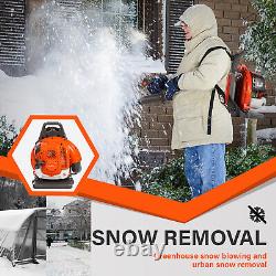 850CFM 4.3HP Backpack Leaf Blower Gas Powered Snow Blower 230MPH 65CC 2-Stroke
