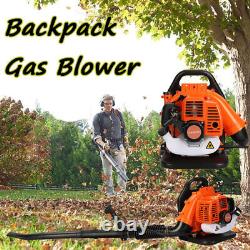 Backpack Gas Leaf Blower Gasoline Snow Blower 550CFM 52CC 2-Stroke Engine Blower