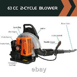 Backpack Gas Leaf Blower Gasoline Snow Blower 665 CFM 63CC 2-Stroke Engine 2.3HP