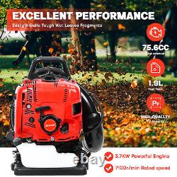 Backpack Gas Leaf Blower Snow Blower 75.6CC 4-Stroke Up to 750 CFM and 210 MPH