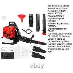 Backpack Gas Leaf Blower Snow Blower 75.6CC 4-Stroke Up to 750 CFM and 210 MPH