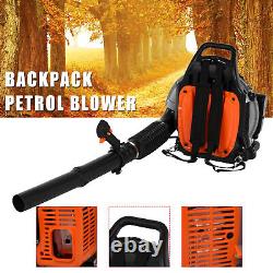 Backpack Gas Powered Leaf Blower-Powerful 63cc 2-Cycle Engine, 665CFM Air Volume