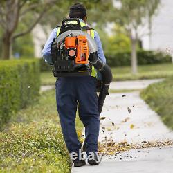 Backpack Gas Powered Leaf Blower-Powerful 63cc 2-Cycle Engine, 665CFM Air Volume