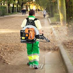 Backpack Gas Powered Leaf Blower-Powerful 63cc 2-Cycle Engine, 665CFM Air Volume