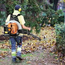 Backpack Gas Powered Leaf Blower-Powerful 63cc 2-Cycle Engine, 665CFM Air Volume