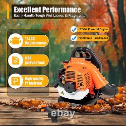 Backpack Leaf Blower 2-stroke Commercial 47.2 CC With Springs Shock Absorption