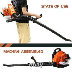 Backpack Leaf Blower 52cc 2-Stroke Gas Powered Snow Blower 550CFM 6800RPM USA