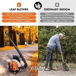 Backpack Leaf Blower 63CC 2-Stroke Gas Powered Lawn Grass Leaf Blower Garden