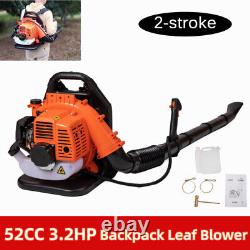 Backpack Leaf Blower Gas Powered Snow Blower 156MPH 52CC 2-Stroke Engine 3.2HP