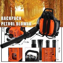 Backpack Leaf Blower Gas Powered Snow Blower 665 CFM 63CC 2-Cycle Leaf Blower