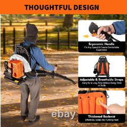 Backpack Leaf Blower Gas Powered Snow Blower 665CFM 63CC 2-Stroke 1.8L US