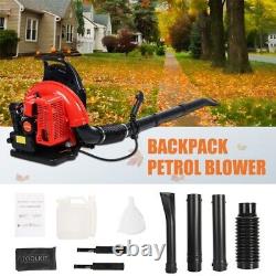 Backpack Leaf Blower Gas Powered Snow Blower 665CFM 63CC 2-Stroke 3HP Red