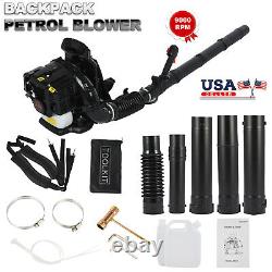 Backpack Powerful Blower 63CC 2-stroke Motor Gas Powered 650 CFM Leaf Blower