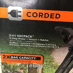 Black And Decker Leaf Blower Vacuum & Mulcher with Backpack Bag BEBL 7000 New