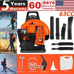 Commercial 63CC 2-Stroke Gas Powered Leaf Blower Grass Blower-Gasoline Backpack