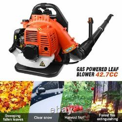 Commercial Backpack Leaf Blower Gas Powered Grass Lawn Blower 2-Stroke 42.7CC